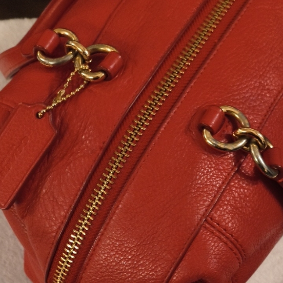 Coach Cherry Red Leather Satchel - Picture 16 of 16